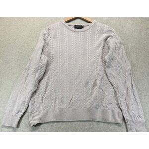 Tosani Canada Womens Sweater Gray Cable-Knit Long Sleeve Crewneck Outdoor L